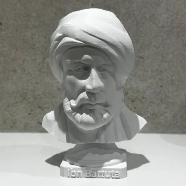 Célébrez l’héritage d’Ibn Battûta avec cette statue 3D-imprimée, conçue avec du PLA+ écologique et une impression haute précision. Un hommage parfait pour les amateurs d’histoire et de culture marocaine.