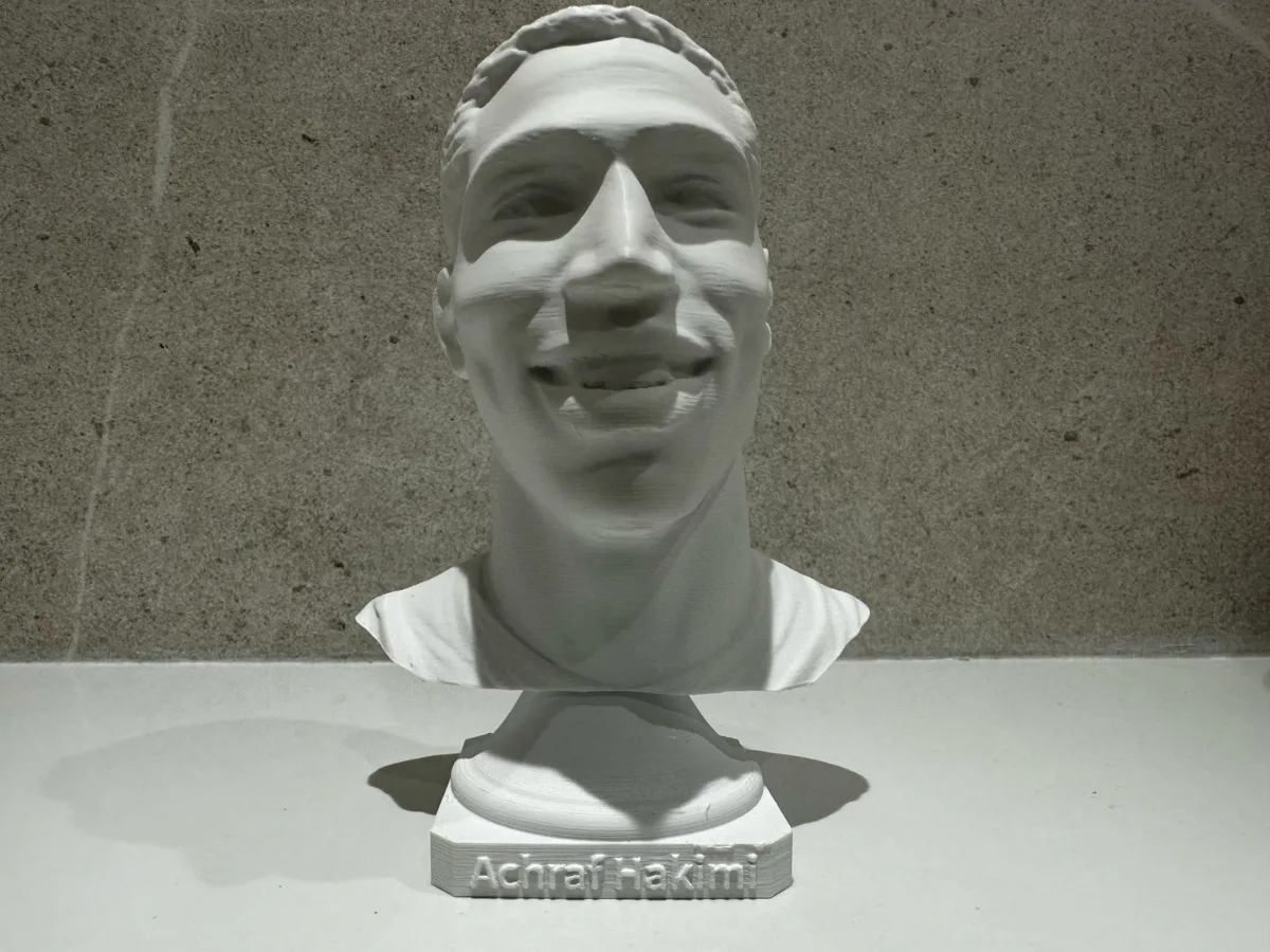 3D printed bust of Achraf Hakimi – soccer memorabilia."